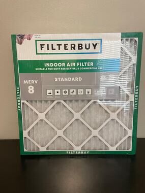 FilterBuy 20x20x1 MERV 8 Pleated Air Filter White Furnace AC Lot Of 6 New